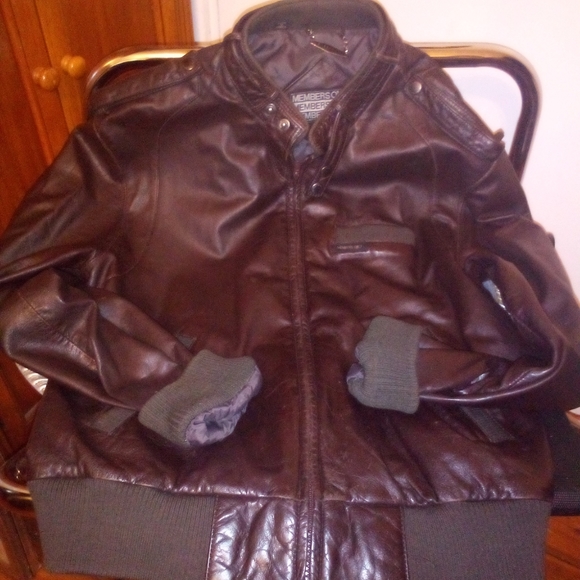 Members Only Brown Leather Jacket